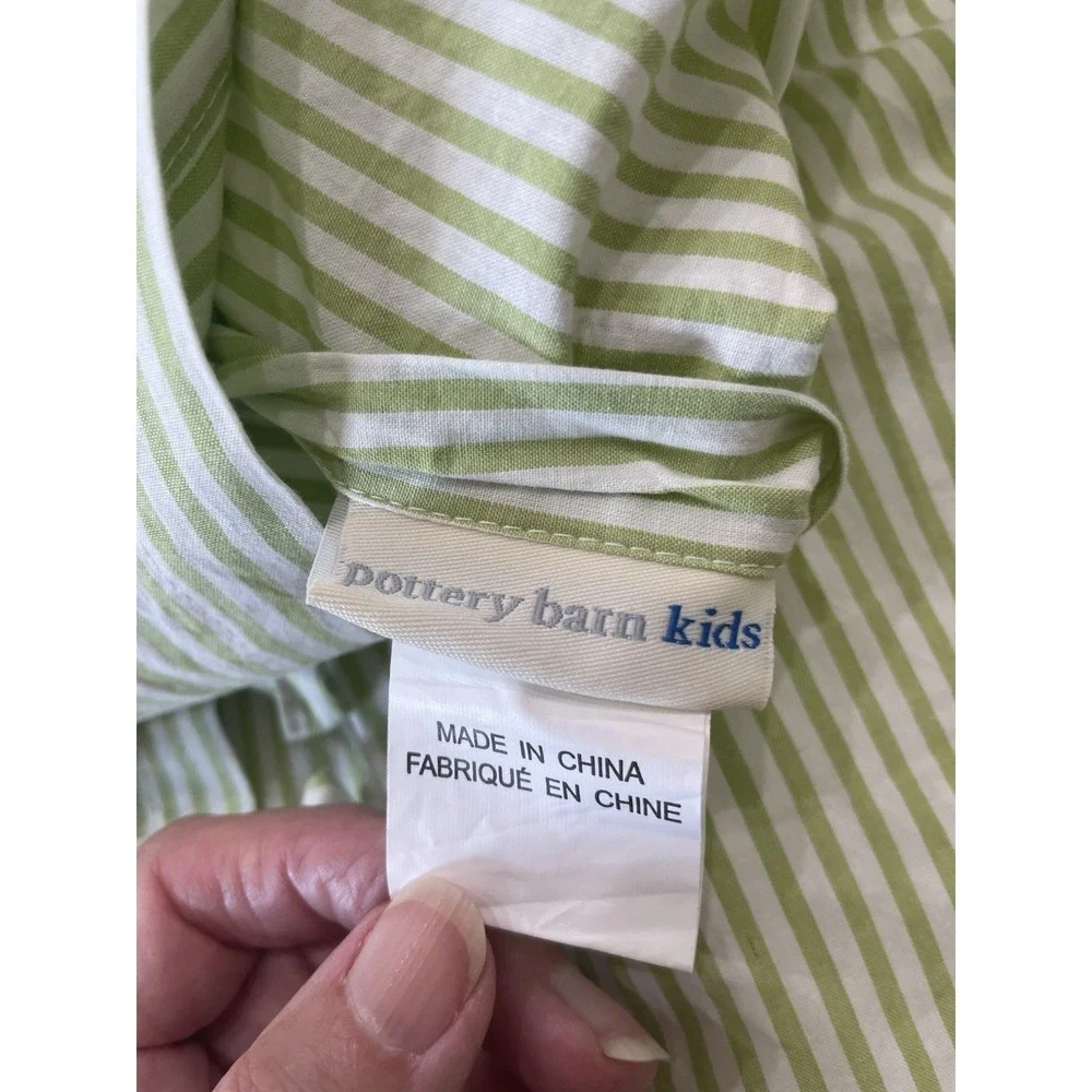 2 Pottery Barn Kids Standard Quilted Pillow Shams Multi Cotton Stripe Gingham